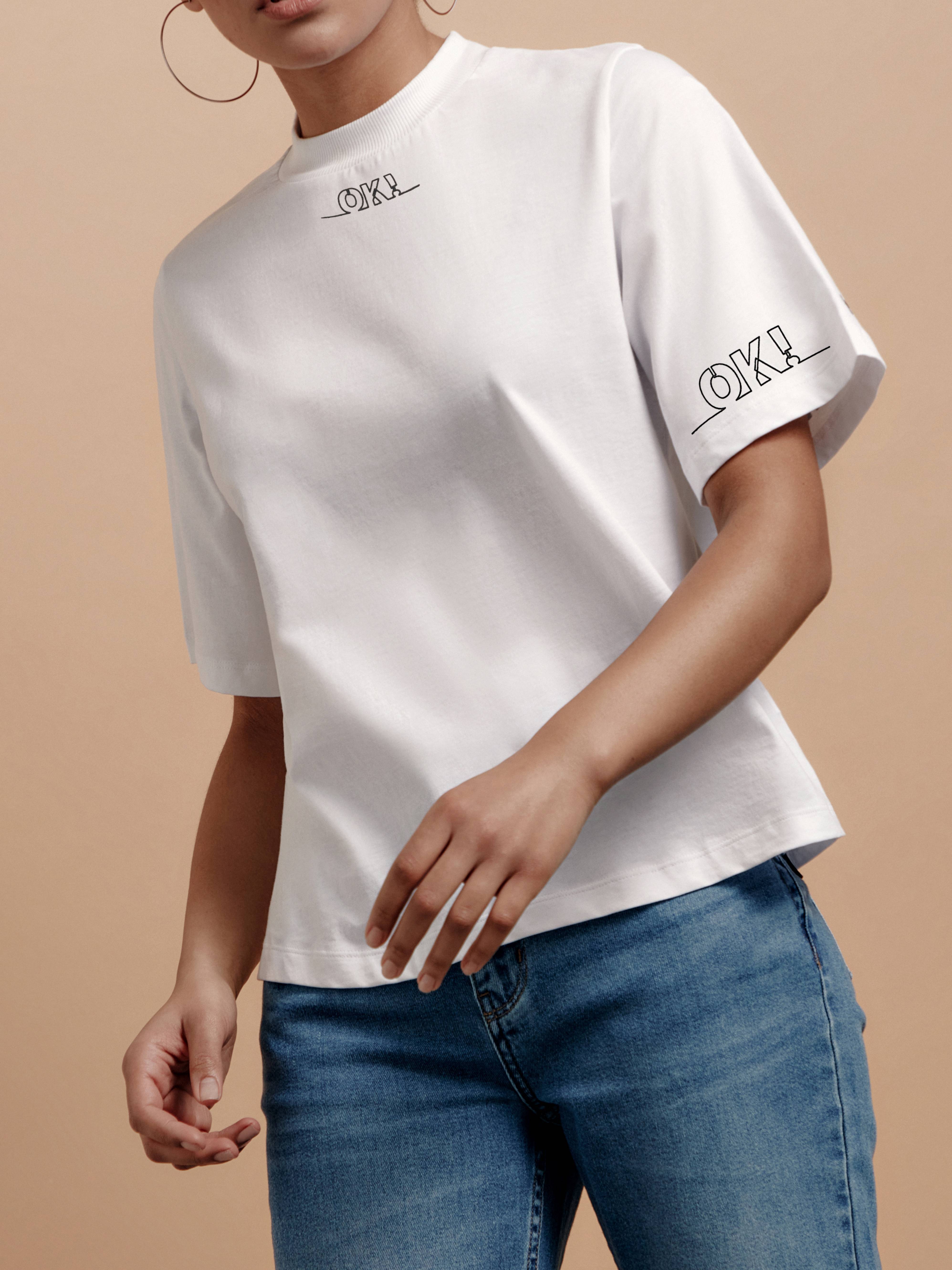Oversize-футболка с рисунком «Ok» LD 1668 Conte ⭐️, цвет white, размер 170-84/xs