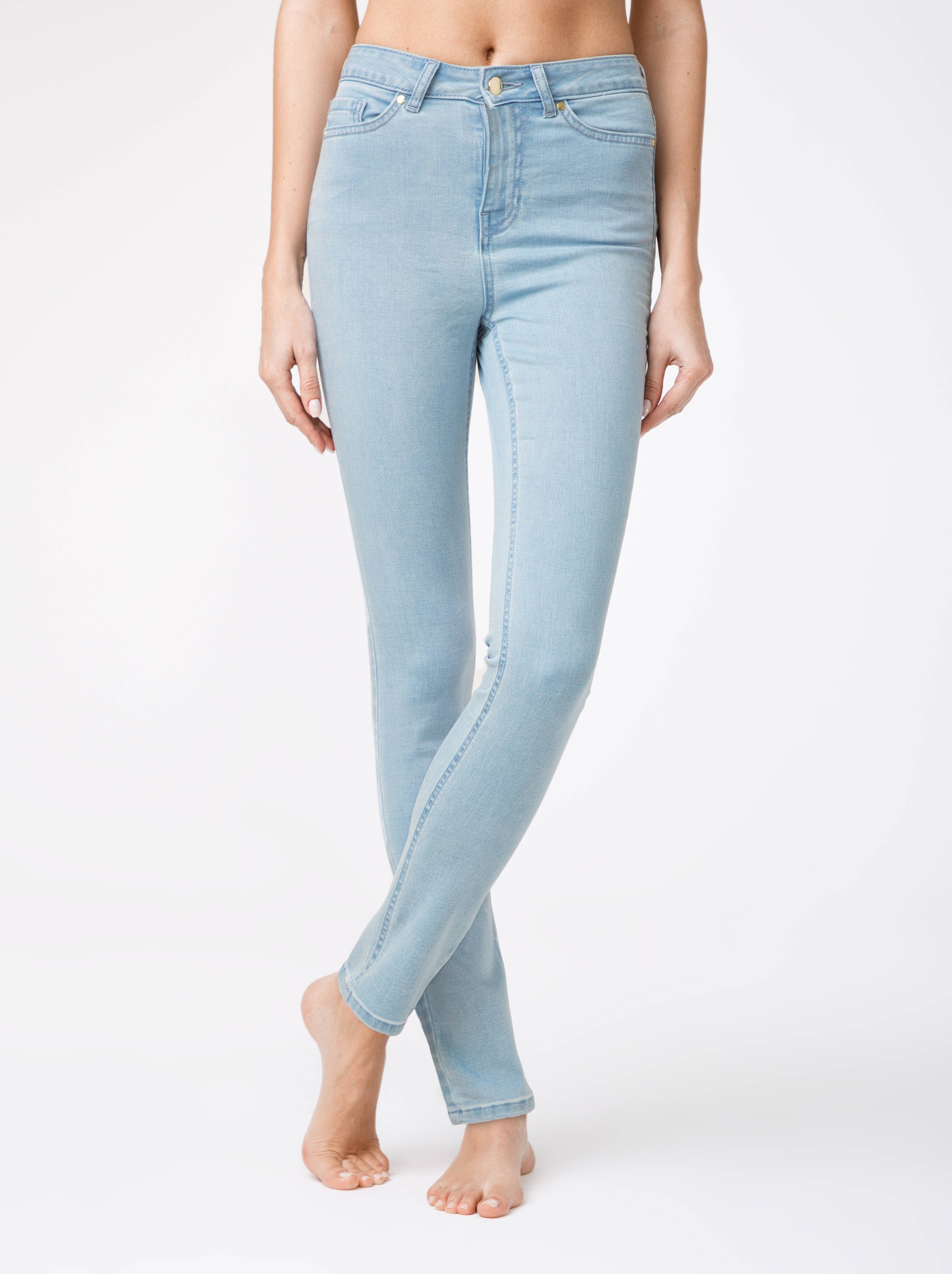 Eco-friendly джинсы зауженного кроя с высокой посадкой CON-115 Conte ⭐️, цвет bleach blue, размер 164-102 - фото 1