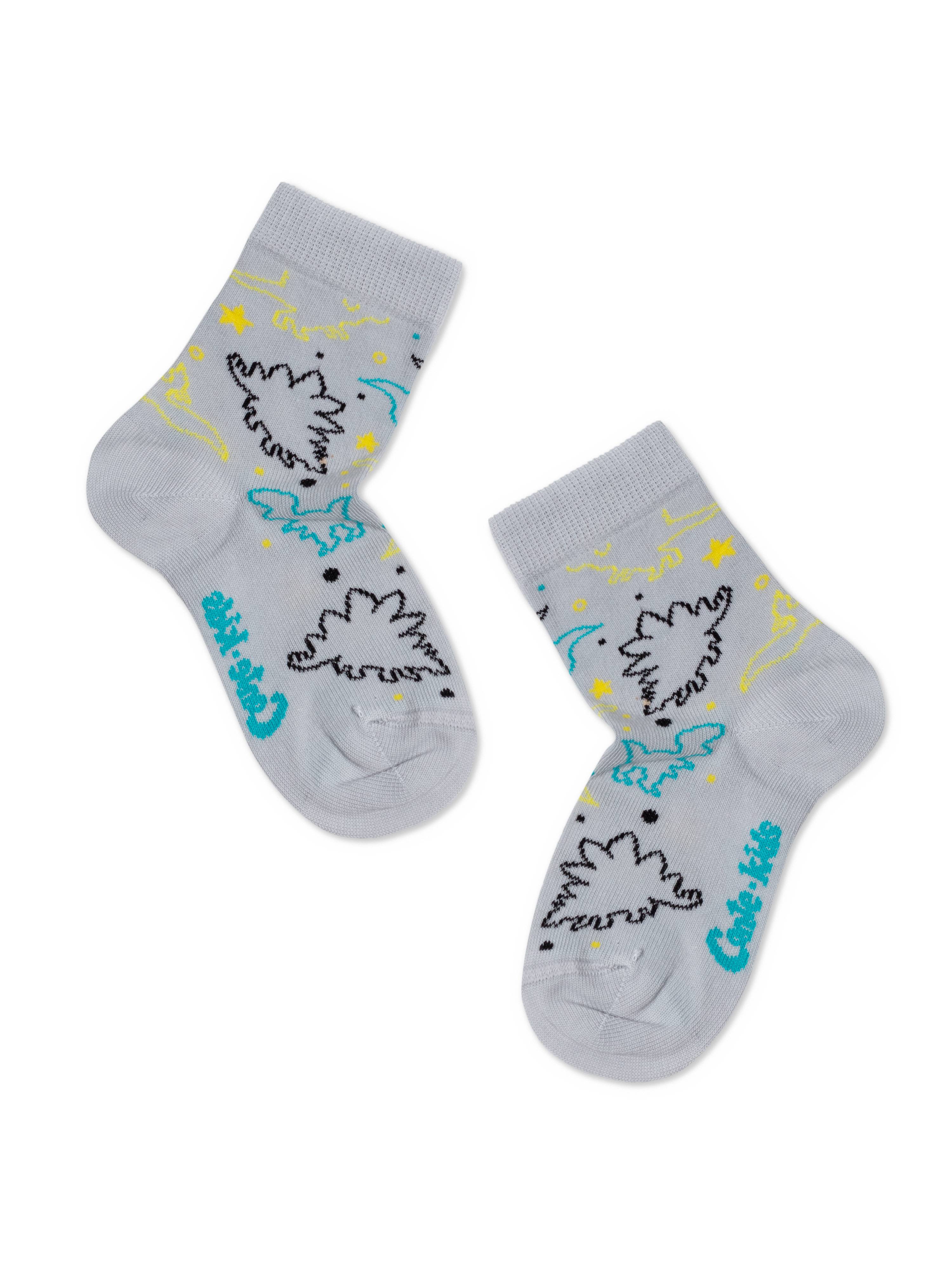 Хлопковые носки с рисунками Conte ⭐️, цвет светло-серый, размер 14