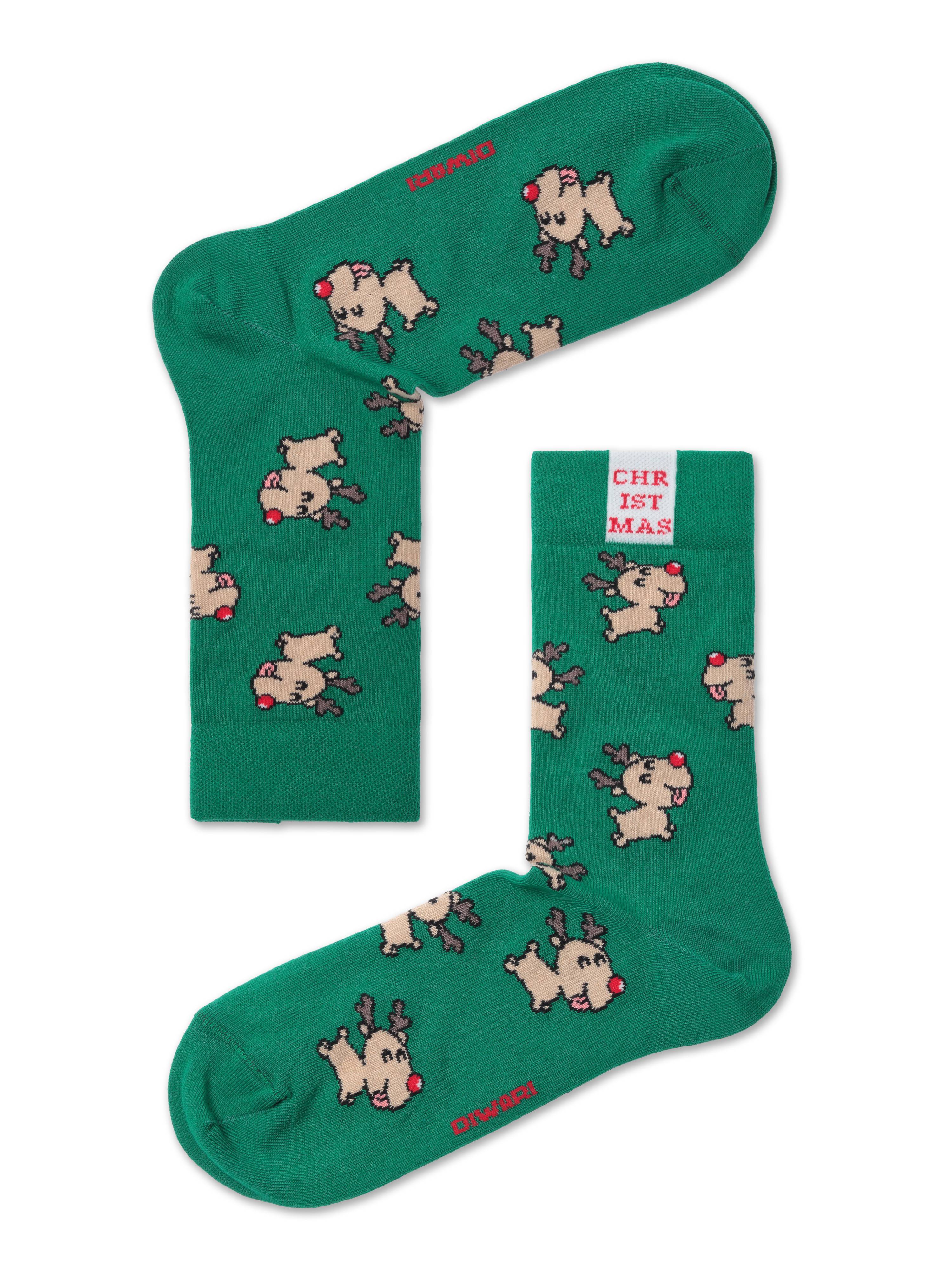 Новогодние носки «Rudolph» Conte ⭐️, цвет зеленый, размер 42-45