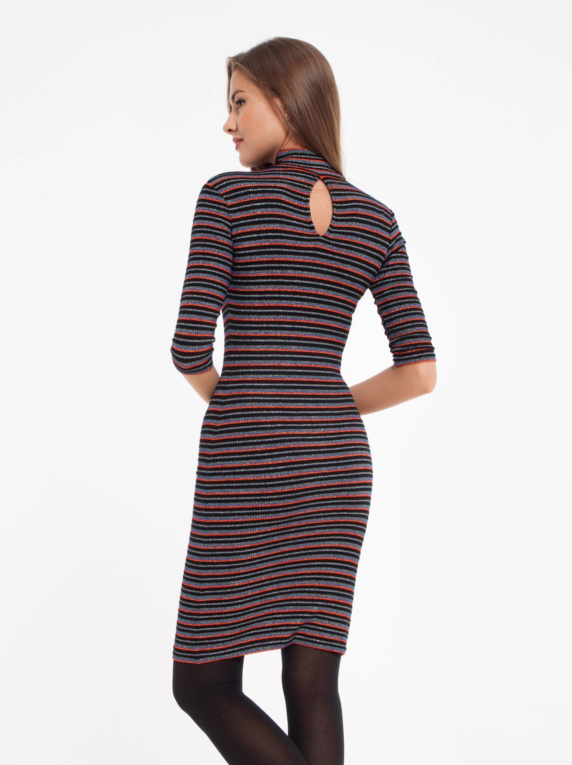 Платье в полоску с мерцающим блеском 836-1 Conte ⭐️, цвет nero, размер 170-100-106 - фото 1