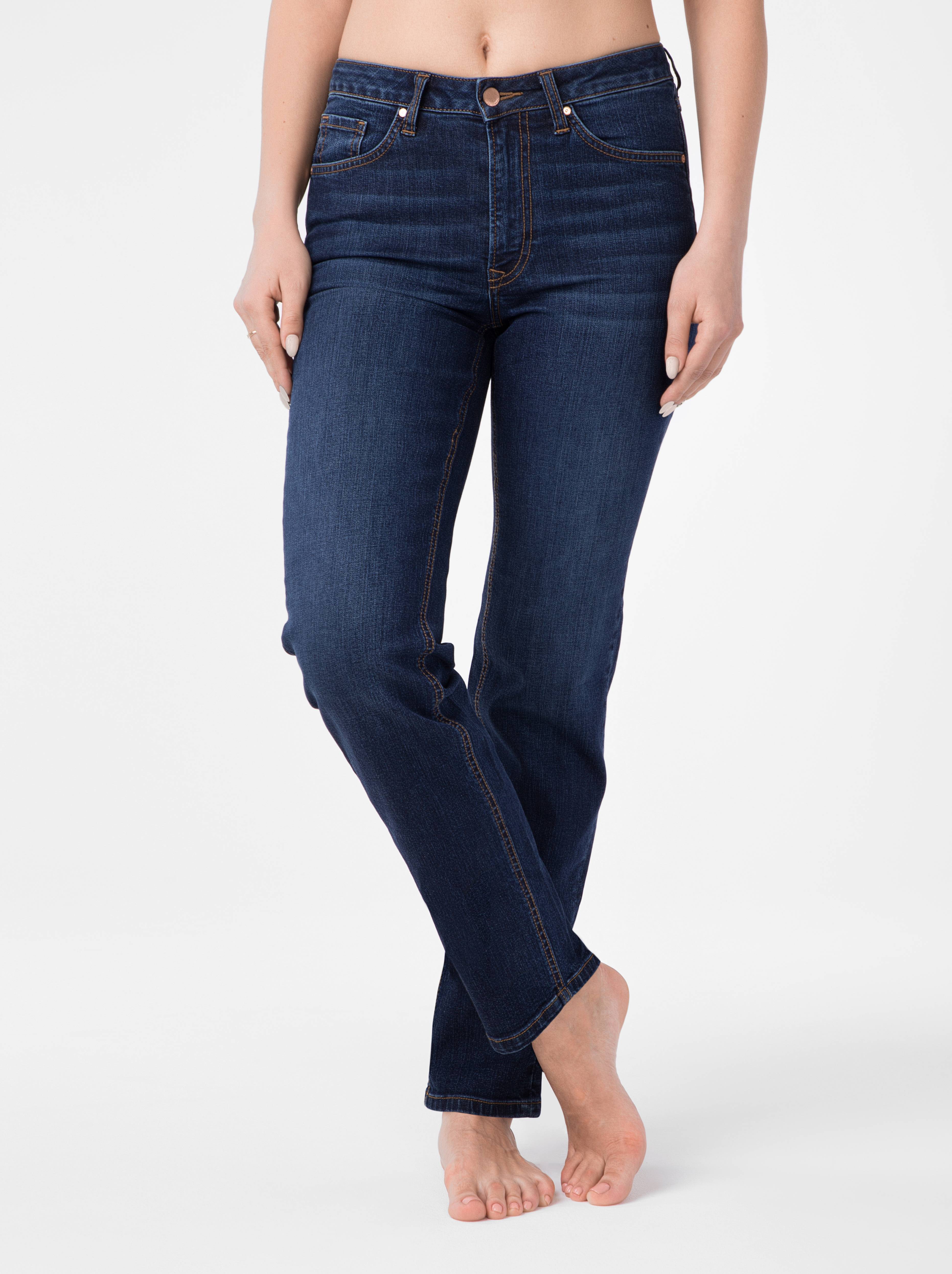 Ультракомфортные eco-friendly straight джинсы с высокой посадкой CON-157 Conte ⭐️, цвет washed indigo, размер 164-102 - фото 1