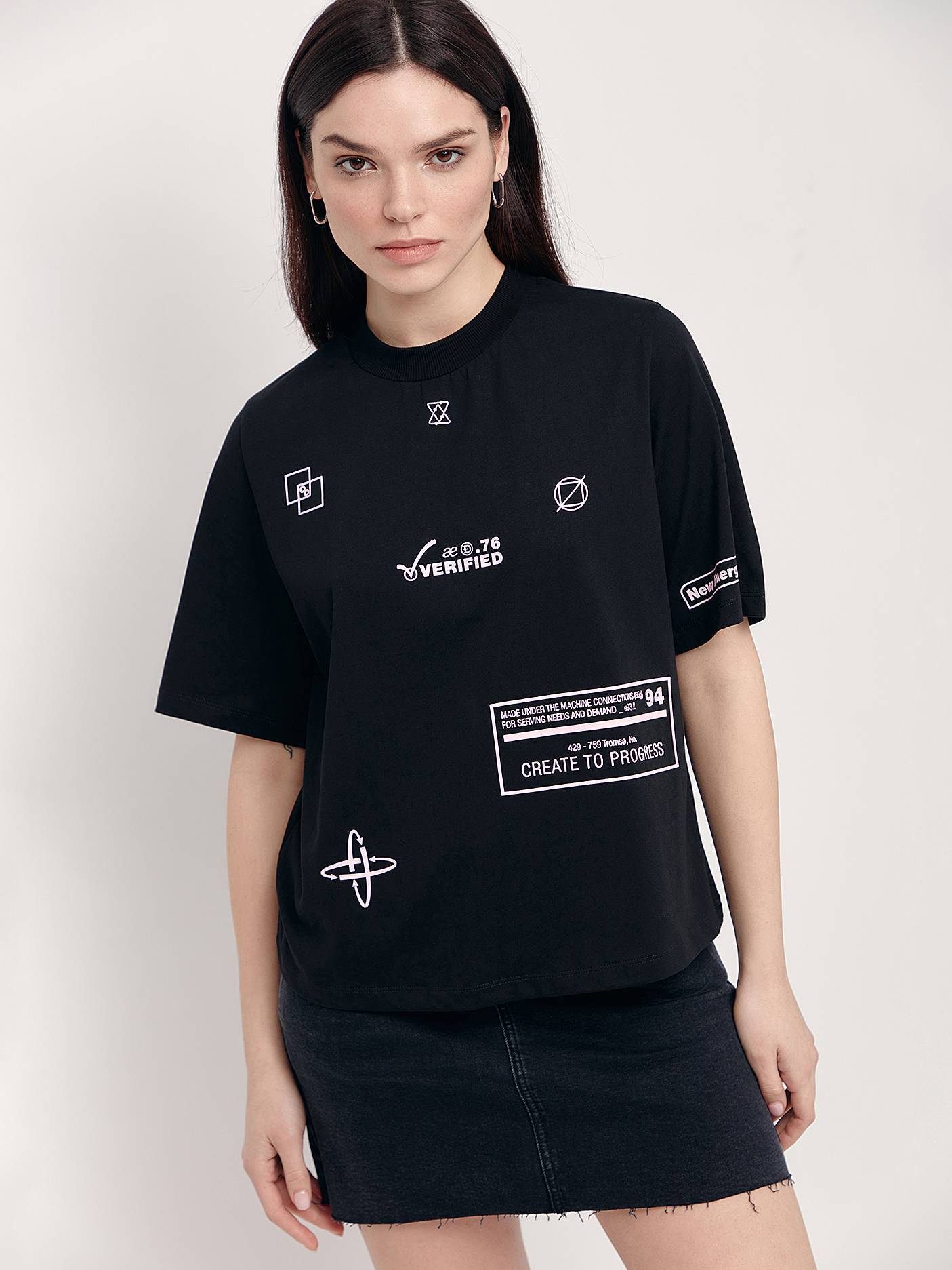 Свободная футболка из хлопка «Verified» LD 1654 Conte ⭐️, цвет black, размер 170-84/xs