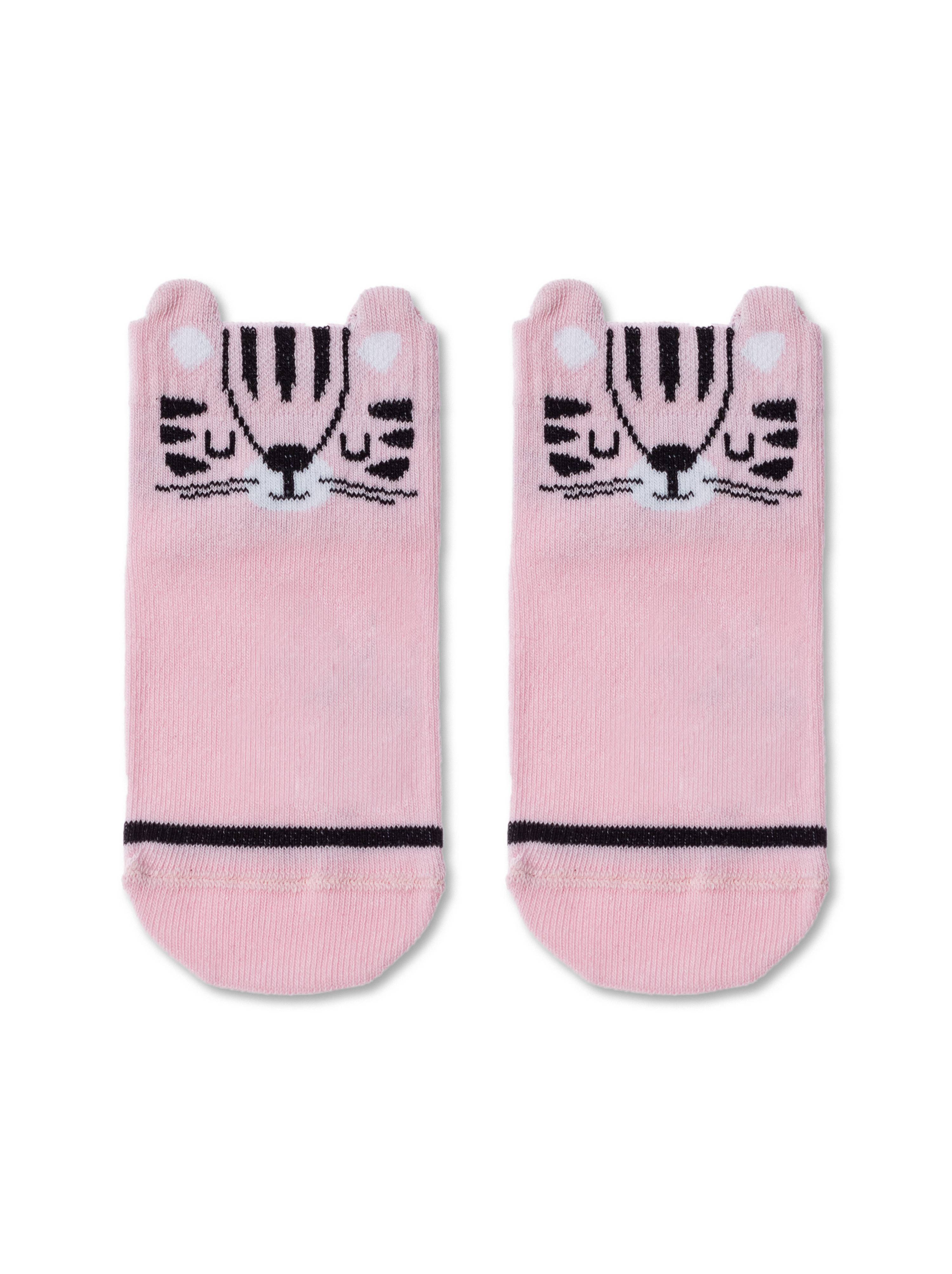 Короткие носки с декоративными ушками «Тигрёнок» Conte ⭐️, цвет салатовый, размер 12