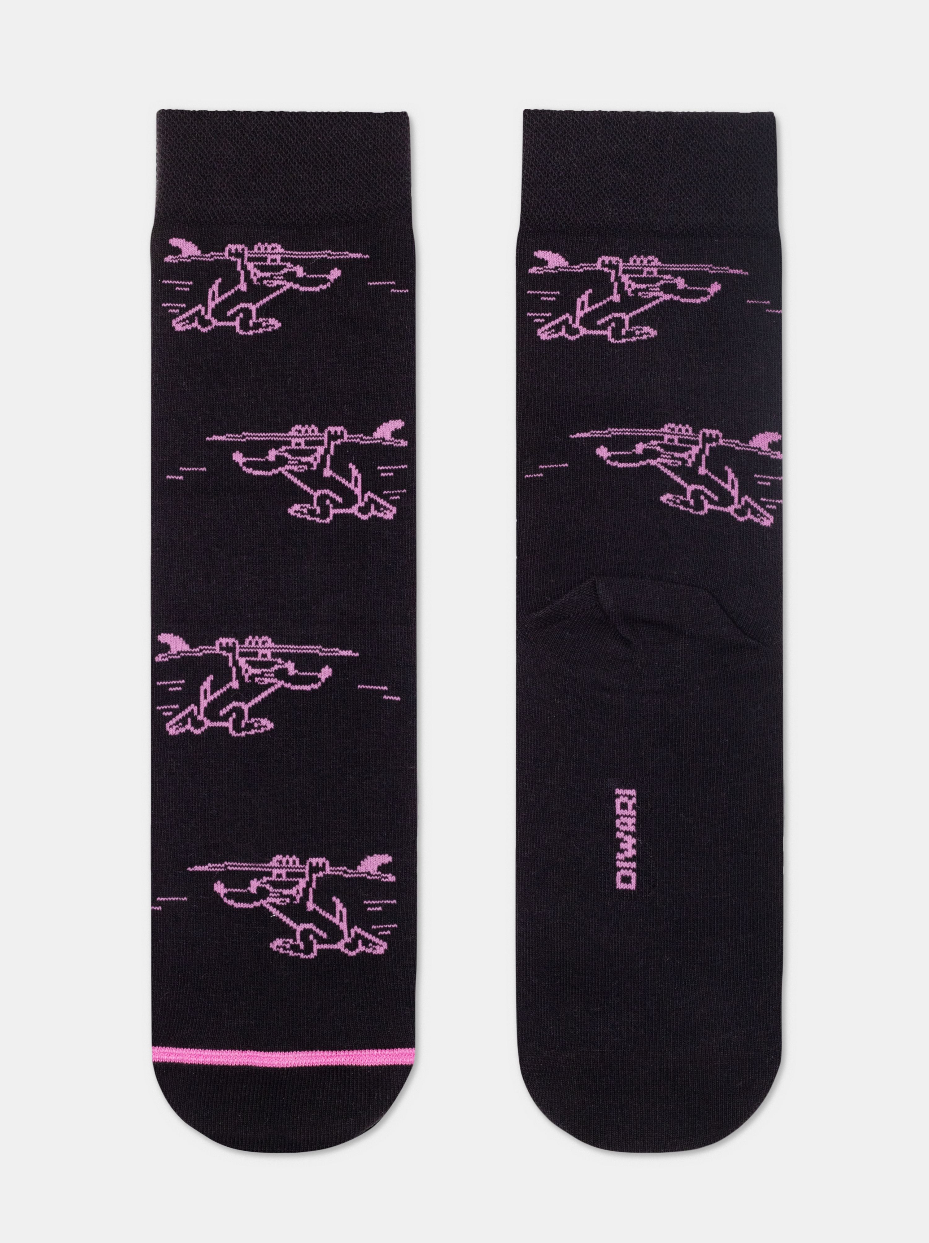 Хлопковые носки с рисунком «Surfer» Conte ⭐️, цвет черный, размер 40-41
