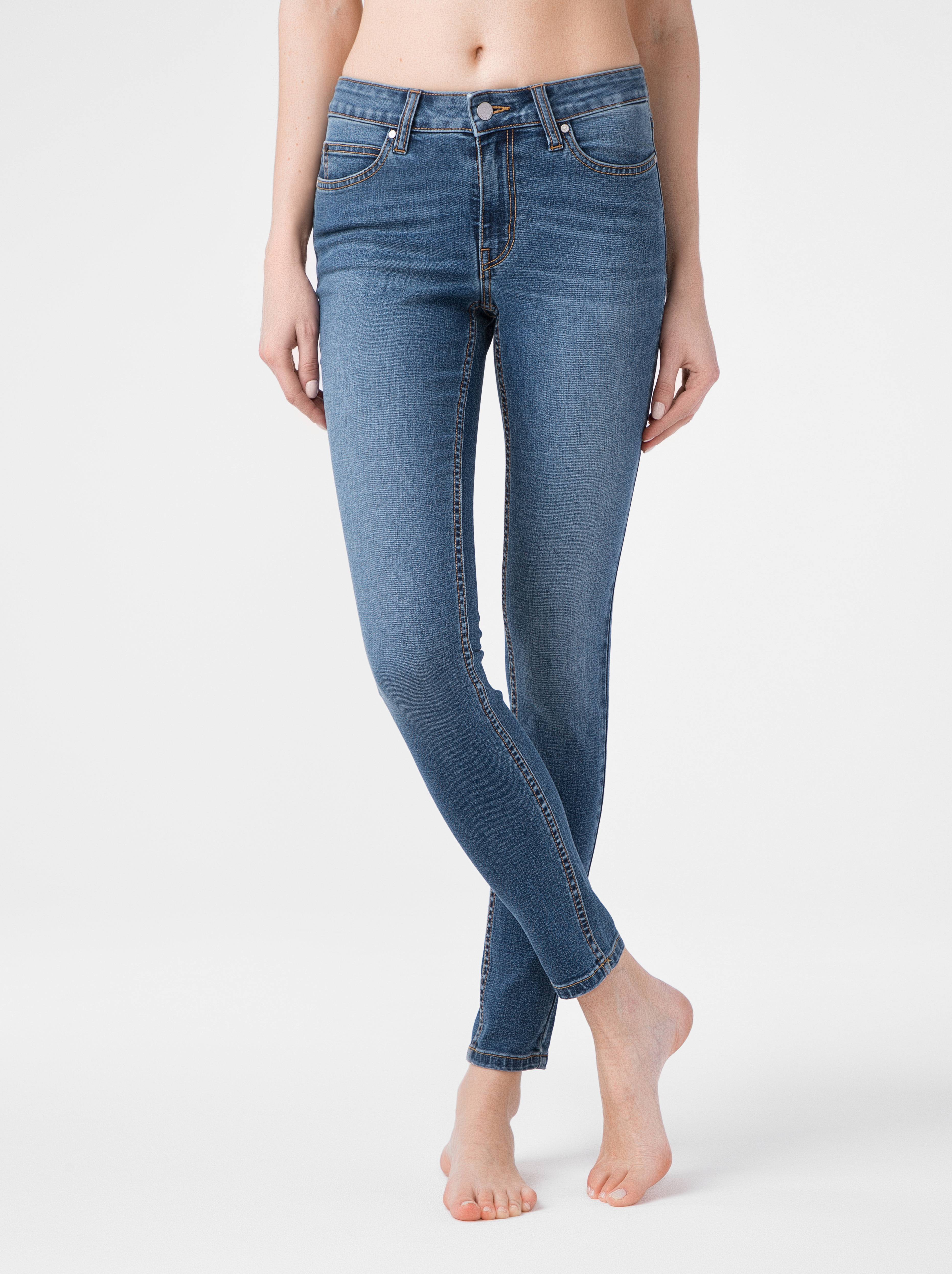 Ультракомфорные eco-friendly джинсы skinny со средней посадкой CON-182 Conte ⭐️, цвет authentic blue, размер 164-102 - фото 1