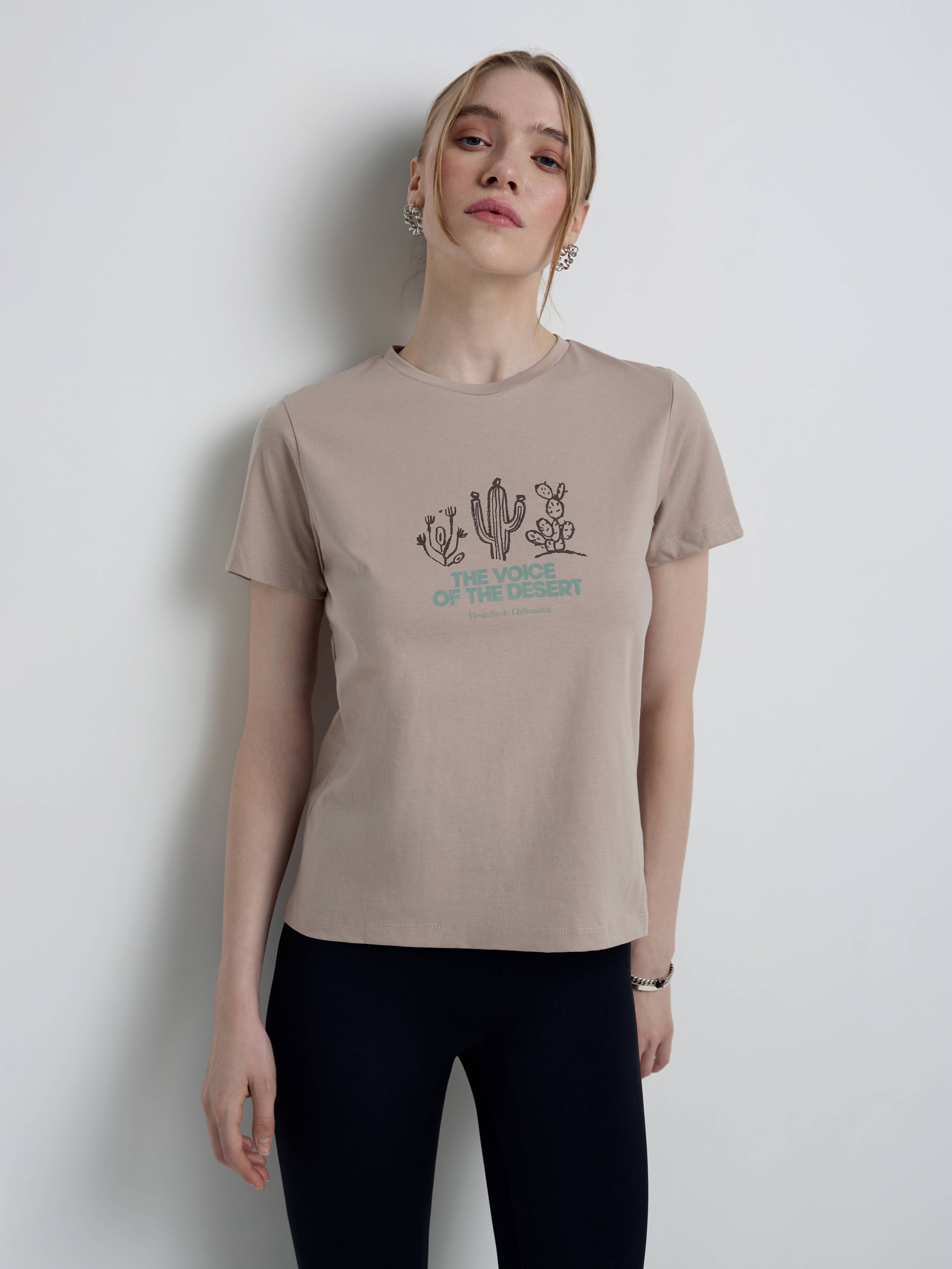 Базовая футболка из хлопка с рисунком «Desert» LD 2134 Conte ⭐️, цвет beige, размер 170-100/xl