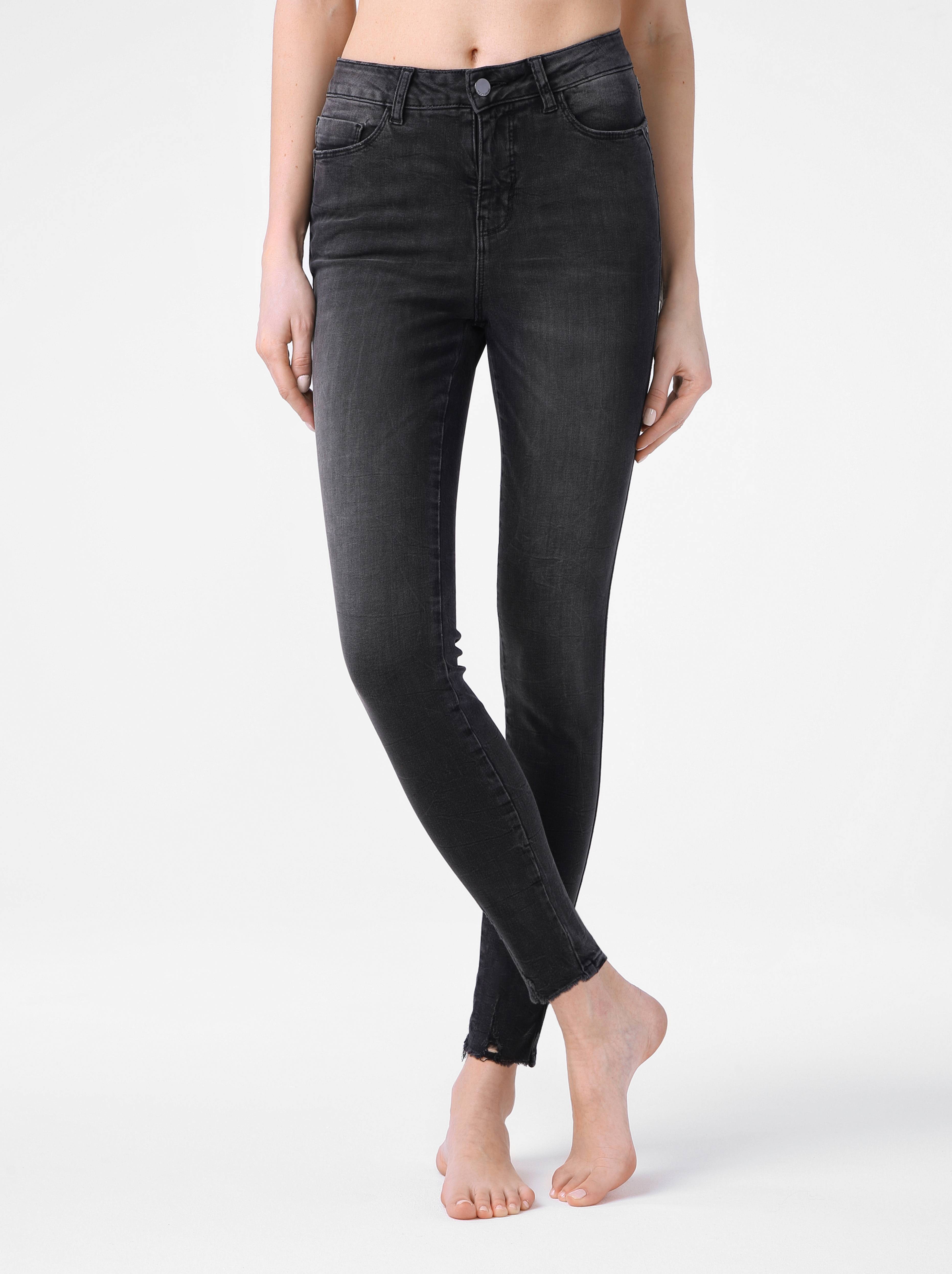 Моделирующие eco-friendly джинсы super skinny c высокой посадкой CON-171 Lycra® Conte ⭐️, цвет washed black, размер 164-102 - фото 1