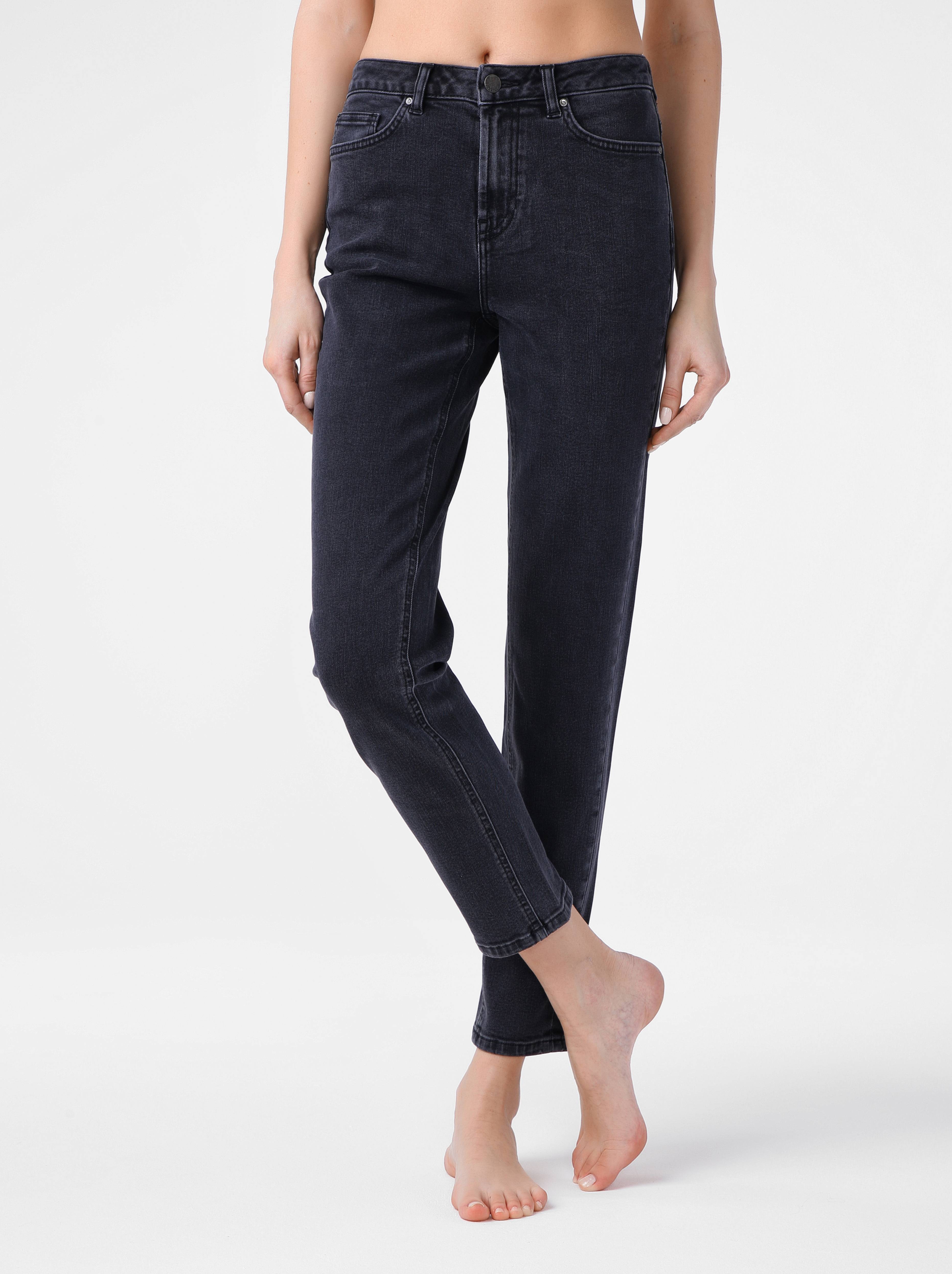 Eco-friendly джинсы Relaxed Mom с высокой посадкой CON-137B Conte ⭐️, цвет washed black, размер 164-102 - фото 1