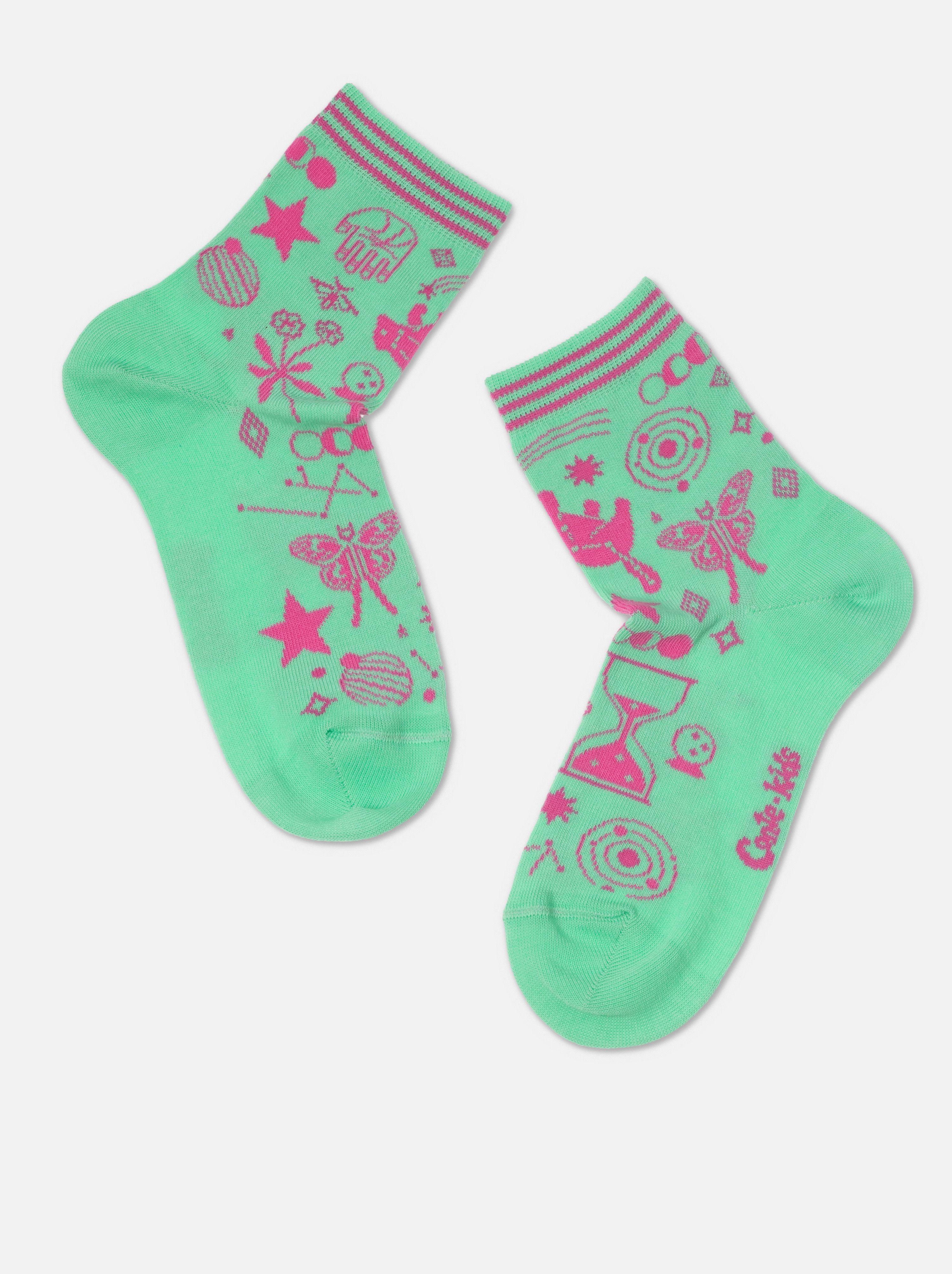 Хлопковые носки с рисунками «Symbol» Conte ⭐️, цвет персиковый, размер 20