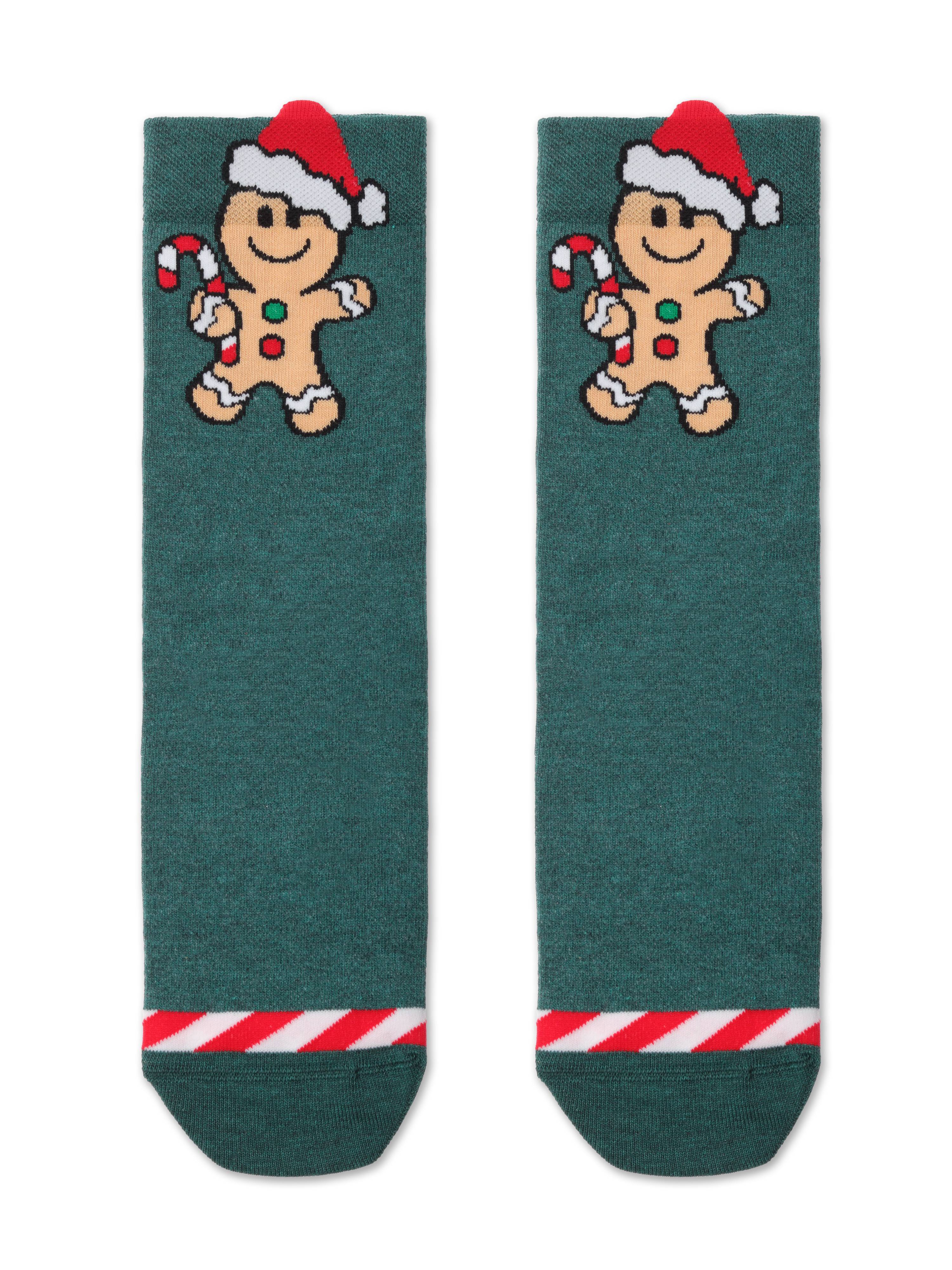 Новогодние носки «Biscuits» Conte ⭐️, цвет темно-бирюзовый, размер 42-45
