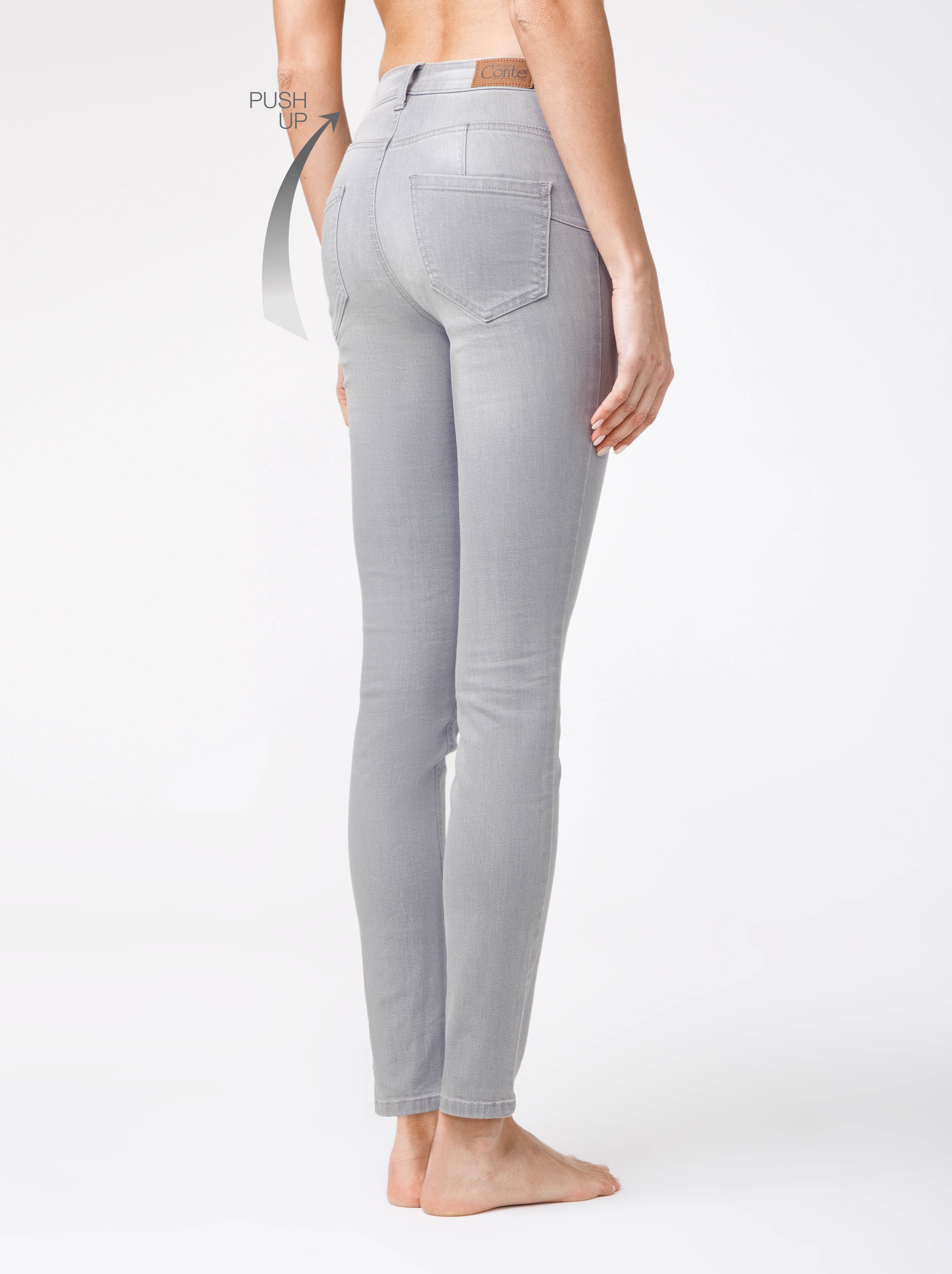 Моделирующие eco-friendly джинсы skinny push-up с высокой посадкой CON-127 Conte ⭐️, цвет light grey, размер 164-102 - фото 1