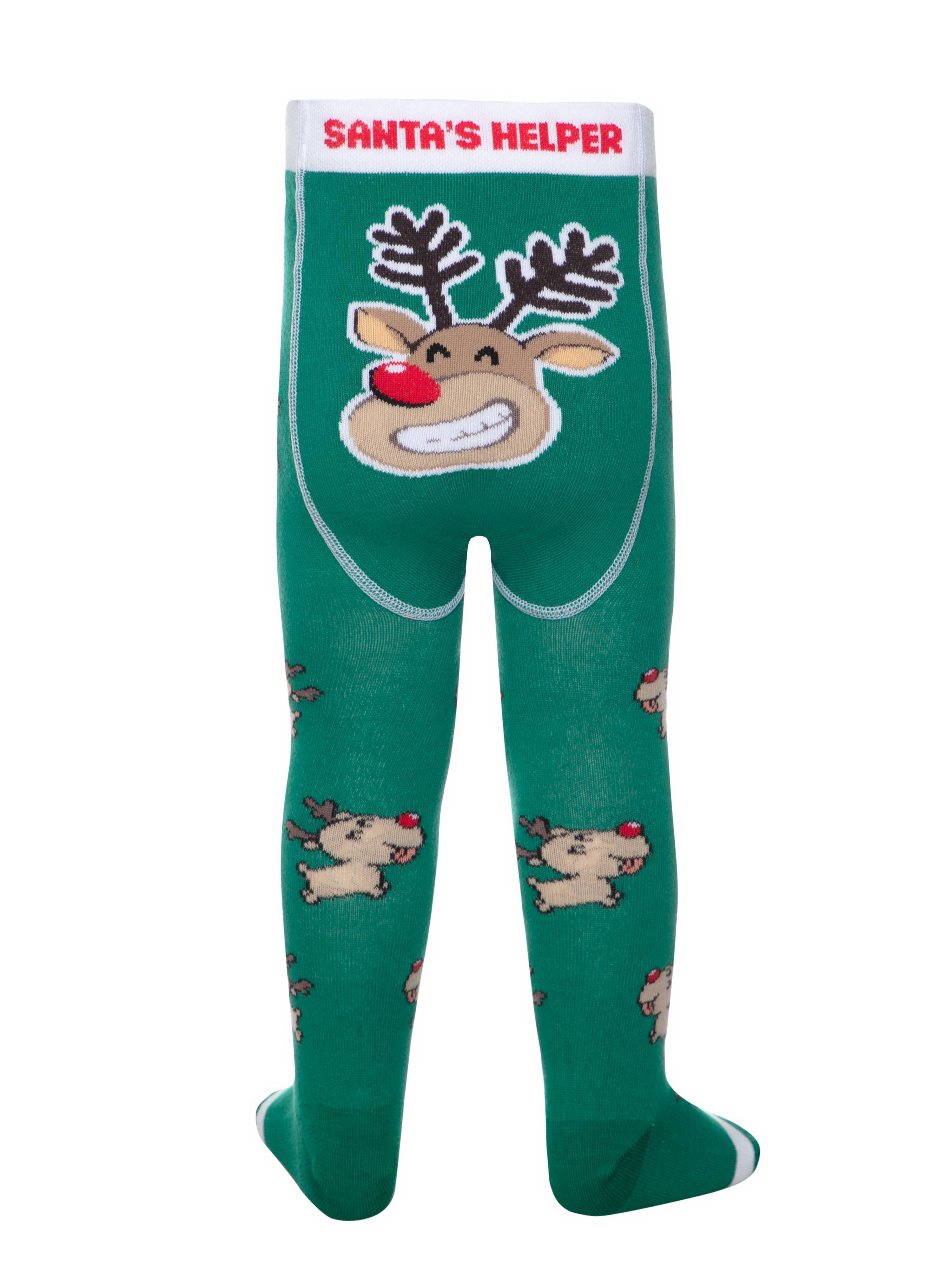 Новогодние колготки «Rudolph» Conte ⭐️, цвет зеленый, размер 62-74 (12) - фото 1