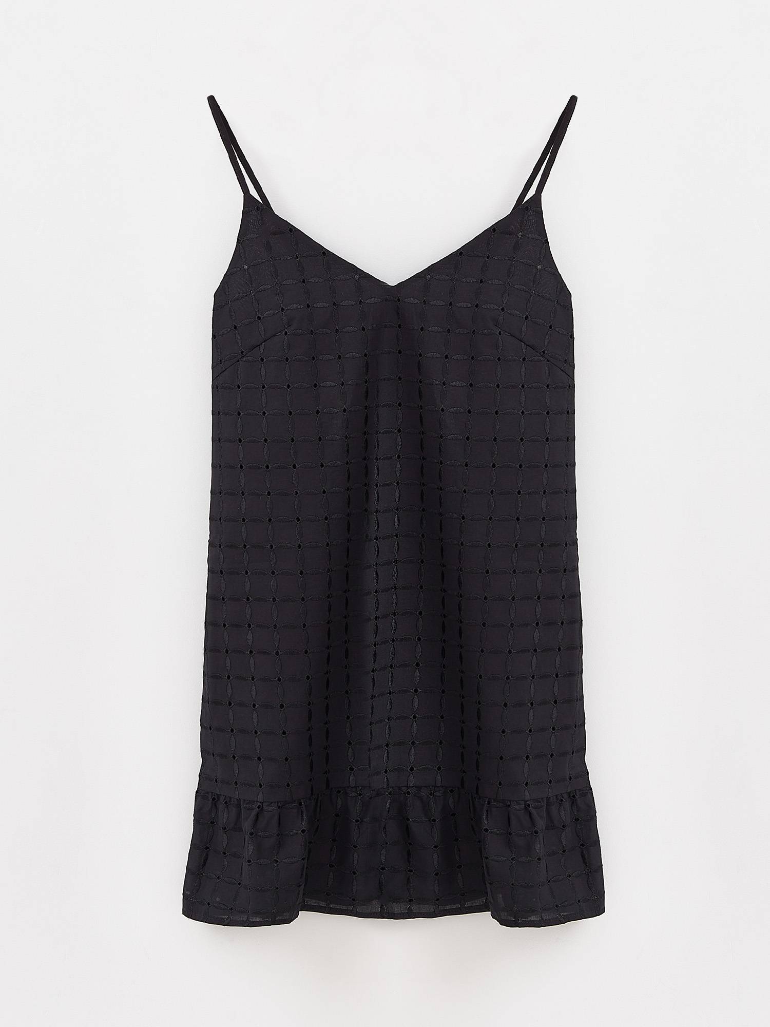 Легкое платье с вышивкой ришелье и боковыми карманами LPL 1589 Conte ⭐️, цвет black, размер 170-84-90/xs - фото 1