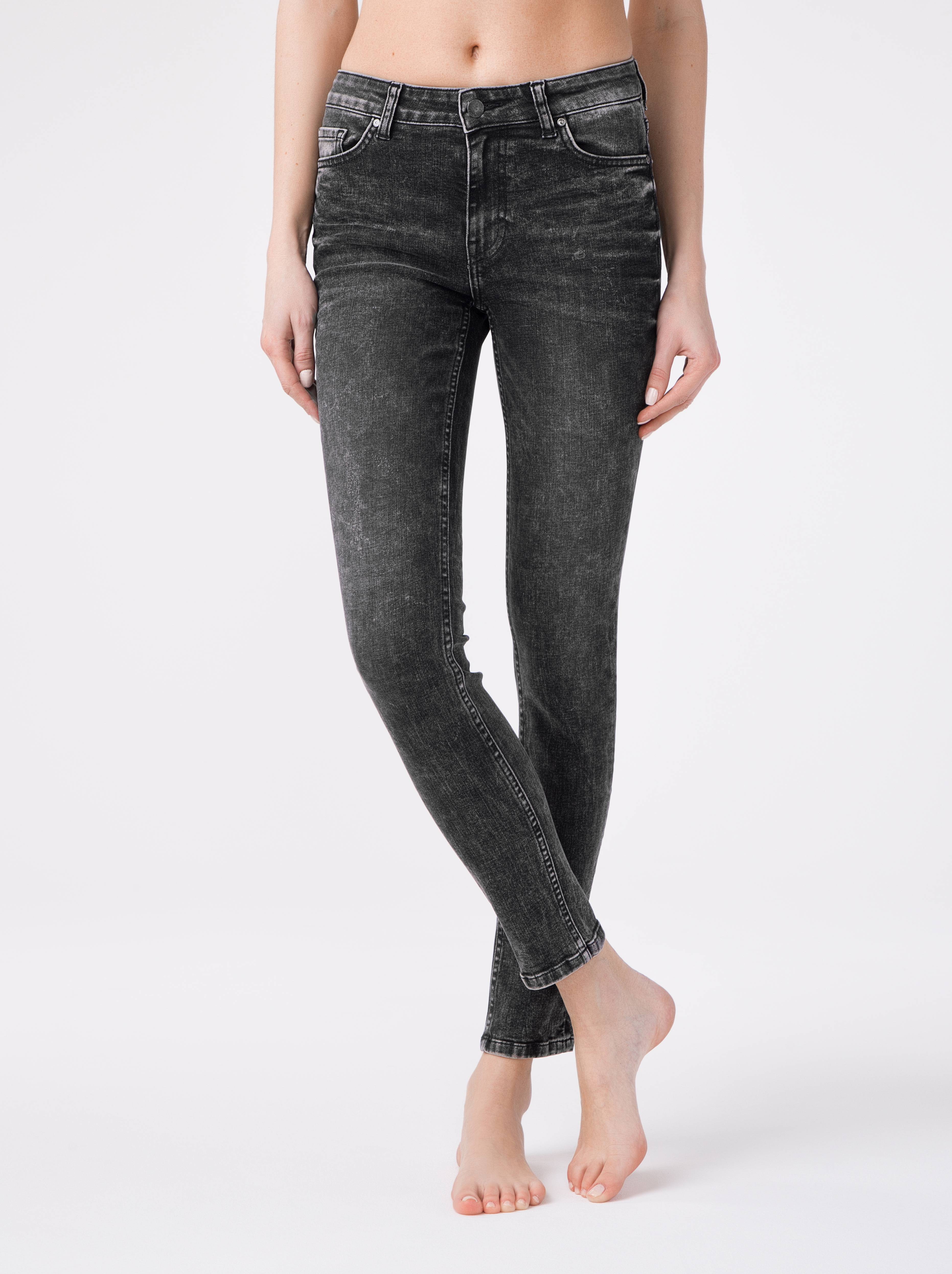 Моделирующие eco-friendly джинсы skinny со средней посадкой CON-173 Conte ⭐️, цвет washed black, размер 164-102 - фото 1