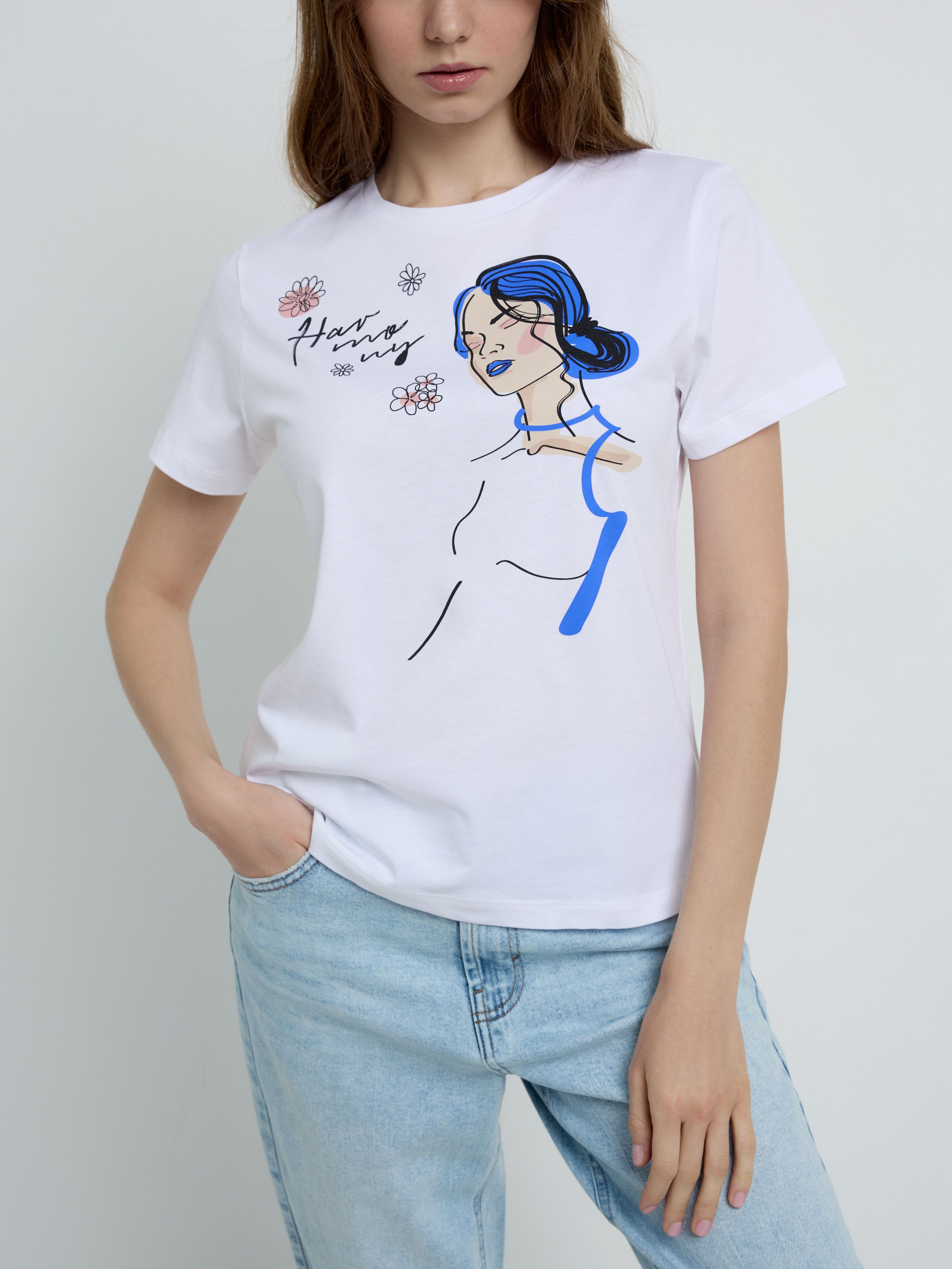 Базовая футболка с рисунком «Individuality» LD 2233 Conte ⭐️, цвет white, размер 170-100/xl