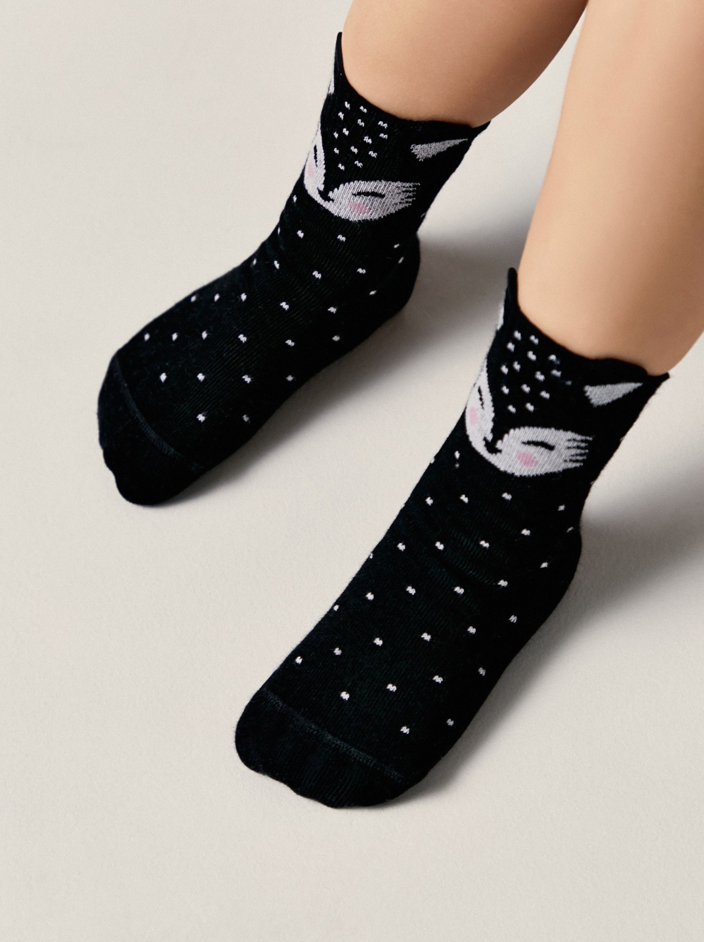 Хлопковые носки с рисунками Conte ⭐️, цвет черный, размер 12 - фото 1