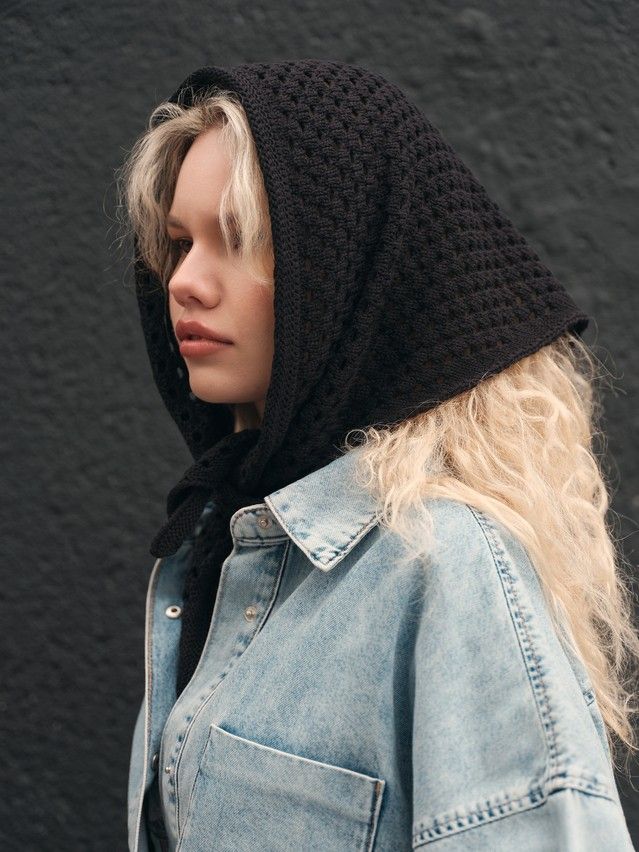 Косынка жен. C LDK25194 25С-194СП, р.42*108, black - 2