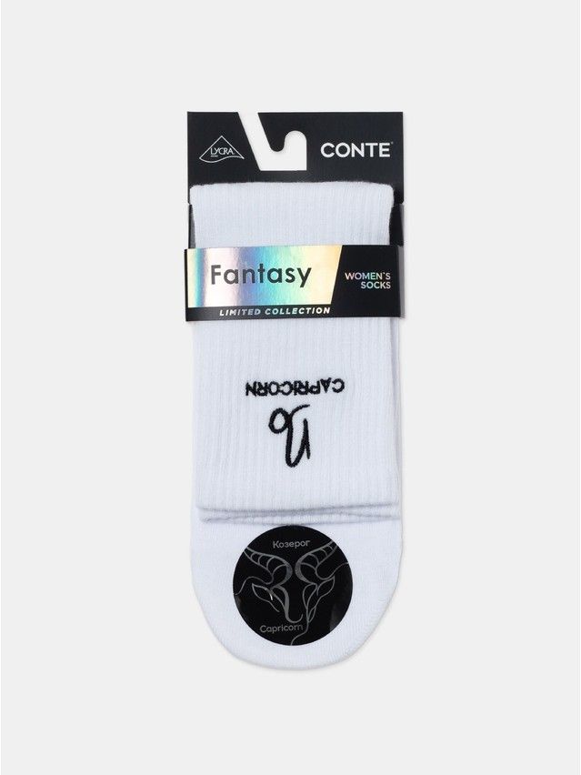 Носки женские хлопковые C FANTASY (с вышивкой) 24С-77СП, р.23-25, 665 белый - 13