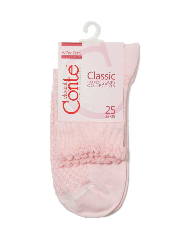 Носки хлопковые женские CLASSIC (тонкие, пикот) 15С-22СП, р. 36-37, светло-розовый, рис. 055 - 3