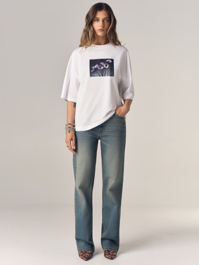 Джемпер женский C LD 3468, р.170-84, white-poppies - 2