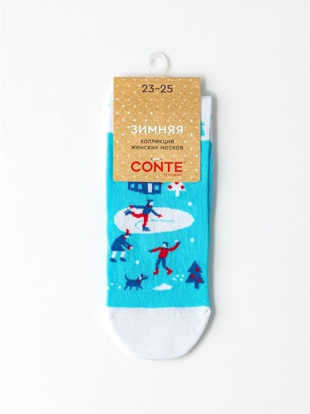 Носки женские хлопковые CE NEW YEAR 21С-76СП, р.23-25, 1025 бирюза - 4