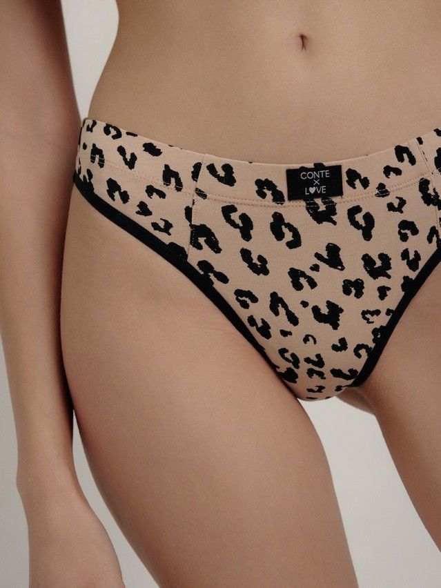 Трусы женские CE COTTON LOVE LBR 2532, р.90, beige-black leo - 3