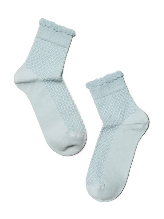 Носки хлопковые женские CLASSIC (тонкие, пикот) 15С-22СП, р. 36-37, бледно-бирюзовый, рис. 055 - 2