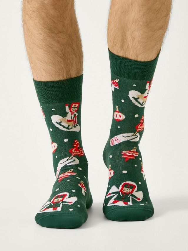 Носки мужские DW NEW YEAR 21С-71СП, р.27-29, 1026 темно-зеленый - 1