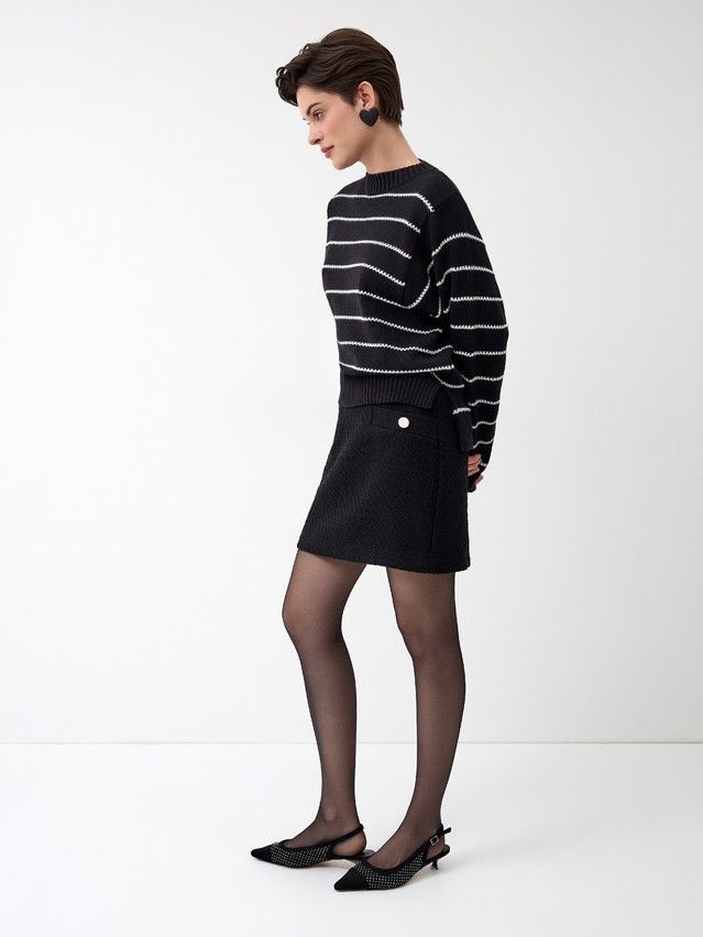 Джемпер женский CE LDK24114 24С-114СП, р.170-84, black-ecru - 4