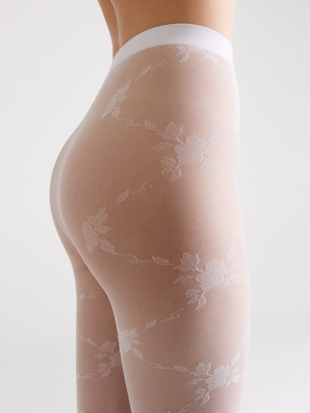 Колготки женские CE FANTASY FLORES, р.2, bianco - 2
