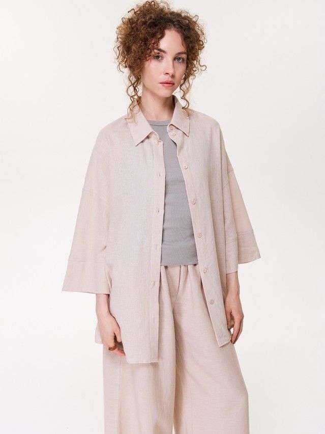 Рубашка жен. C LRU 3482, р.170-84-90, beige - 4