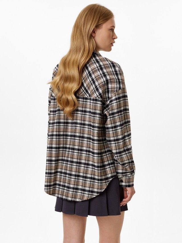 Рубашка женская C LRU 3323, р.170-84-90, black-beige check - 3