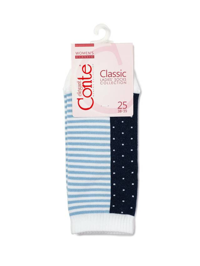 Носки хлопковые женские CLASSIC (короткие) 7С-34СП, р. 36-37, голубой-темно-синий, рис. 116 - 3