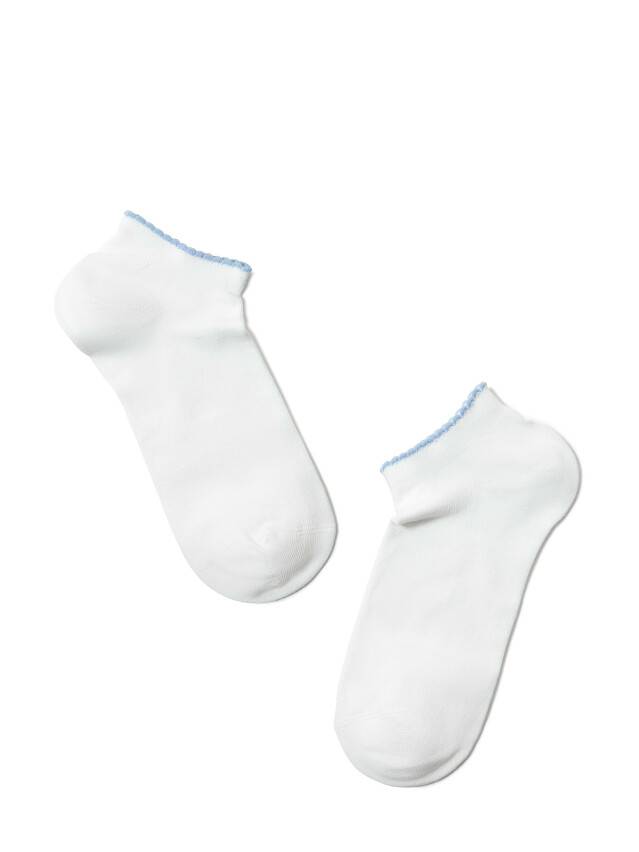 Носки хлопковые женские ACTIVE (короткие, пикот) 12С-45СП, р. 36-37, белый-голубой, рис. 041 - 2