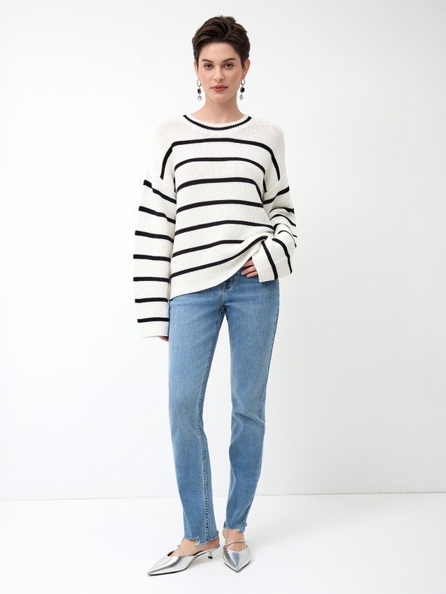 Джемпер женский CE LDK24115 24С-115СП, р.170-84, ecru-black - 1