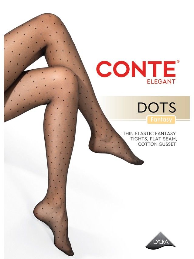 Колготки женские CE FANTASY DOTS, р.2, bronz - 9