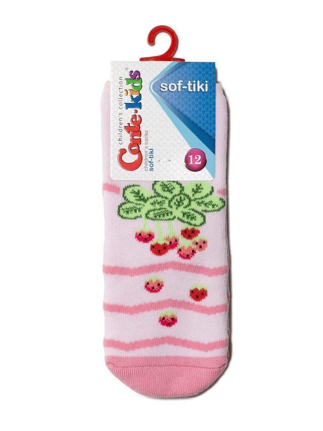 Носки детские SOF-TIKI (антискользящие, с отворотом) 7С-62СП, р.12, 472 светло-розовый - 4