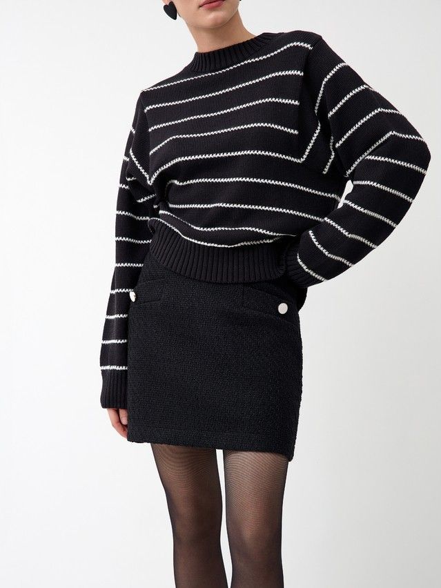 Джемпер женский CE LDK24114 24С-114СП, р.170-84, black-ecru - 3