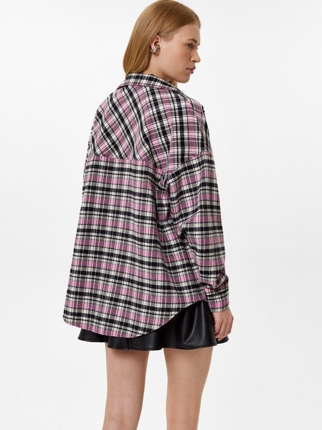 Рубашка женская C LRU 3323, р.170-84-90, black-pink check - 3