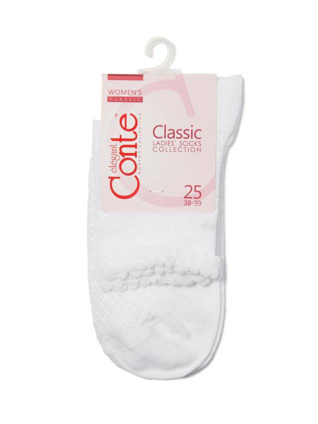 Носки хлопковые женские CLASSIC (тонкие, пикот) 15С-22СП, р. 36-37, белый, рис. 055 - 3