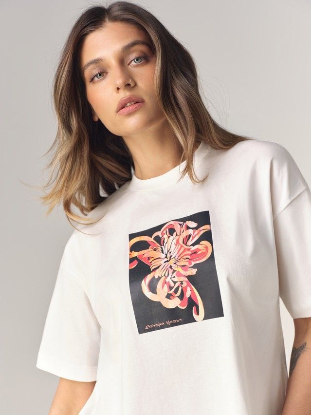 Джемпер женский C LD 3469, р.170-84, milk-abstract flower - 4