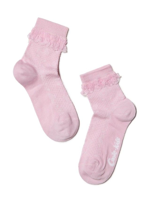 Носки хлопковые детские TIP-TOP (с кружевной лентой) 7С-27СП, p. 14, светло-розовый, рис. 081 - 1