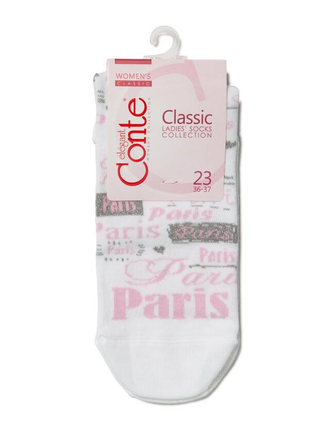 Носки хлопковые женские CLASSIC (люрекс) 16С-26СП, р. 36-37, белый, рис. 120 - 3