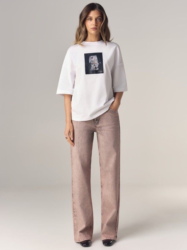 Джемпер женский C LD 3468, р.170-84, white-ice flowers - 2