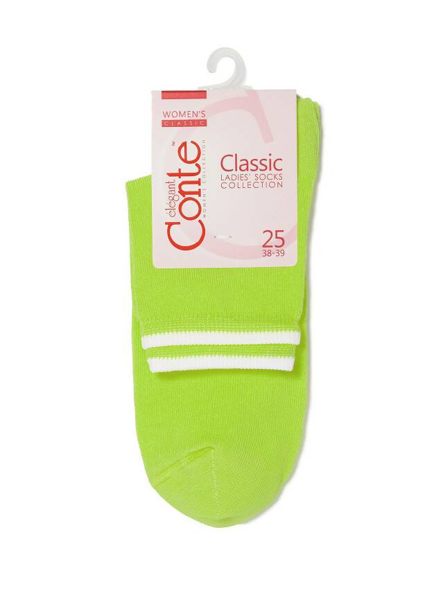 Носки хлопковые женские CLASSIC (декор.резинка) 7С-32СП, р. 36-37, салатовый, рис. 010 - 3