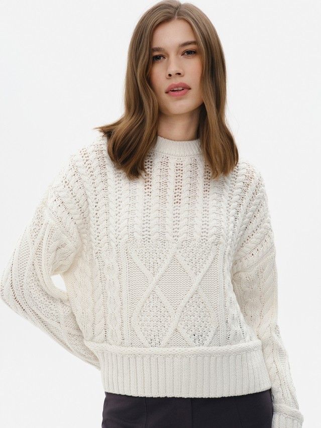 Джемпер женский CE LDK24140 24С-140СП, р.170-84, ecru - 1