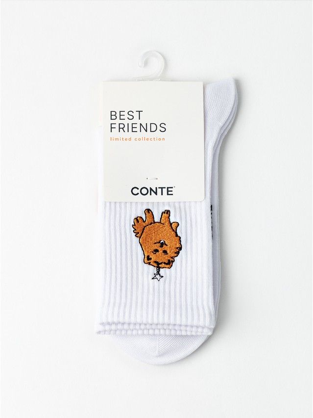 Носки женские хлопковые C FANTASY (с вышивкой) 24С-77/2СП, р.23-25, 1079 белый - 4