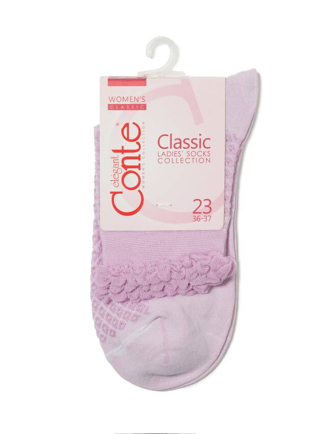 Носки хлопковые женские CLASSIC (тонкие, пикот) 15С-22СП, р. 36-37, сиреневый, рис. 055 - 3
