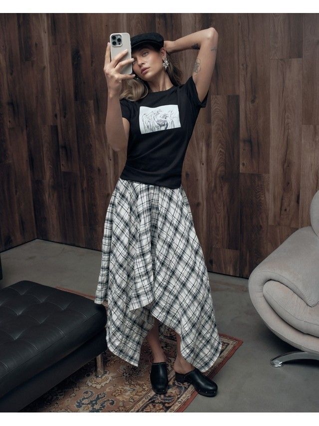 Джемпер женский C LD 3470, р.170-84, black-roses - 2